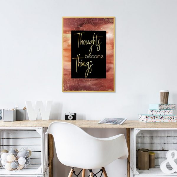 dekoracja motywacyjna thoughts became