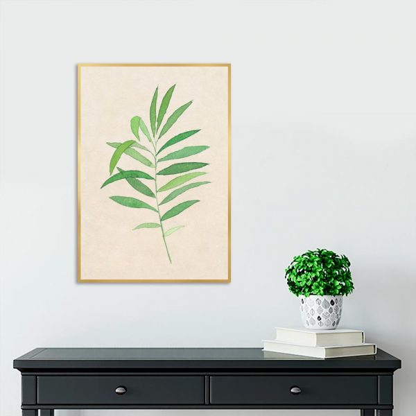 liść na plakacie w ramce