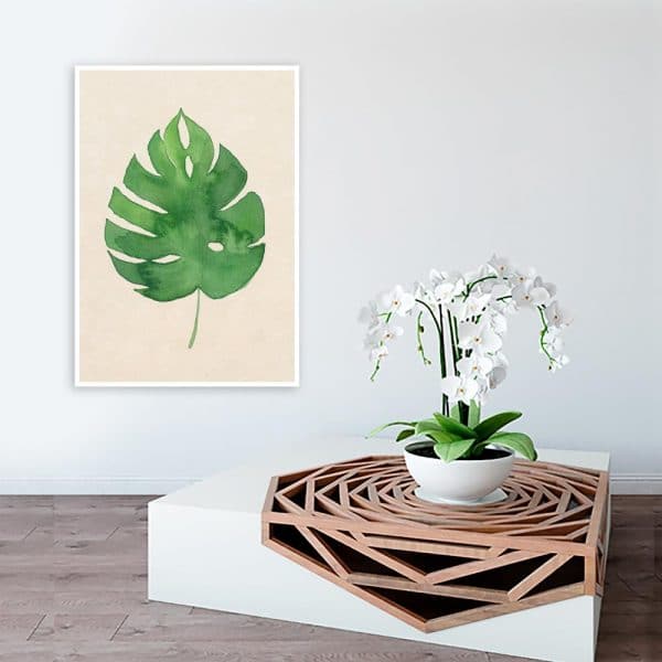 zielona monstera jako plakat