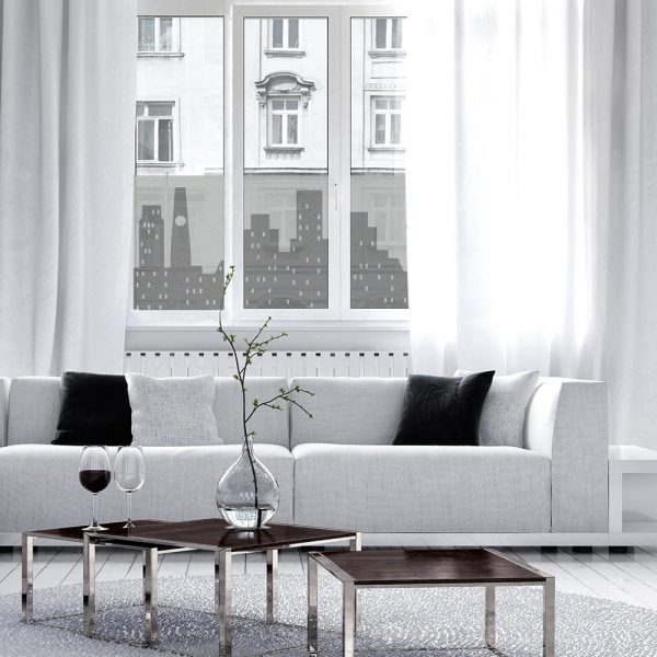 okleina okienna z budynkami