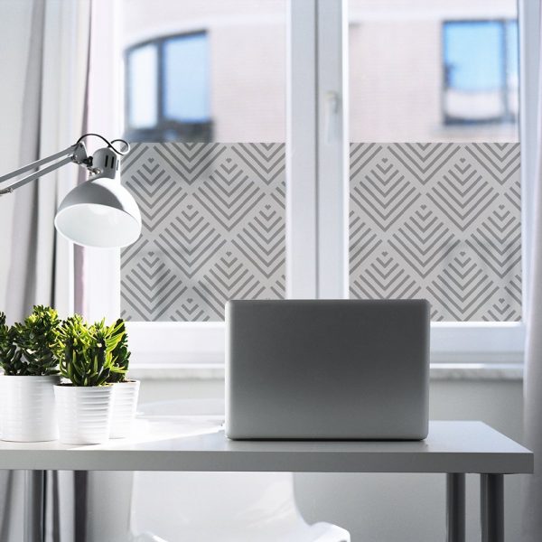 Naklejka mrożone szkło z kwadratami do biura