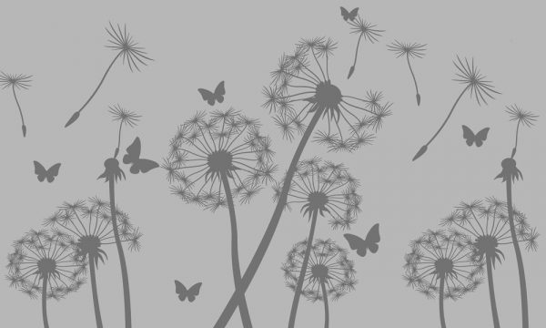 naklejka na szybę ze wzorem dmuchawców