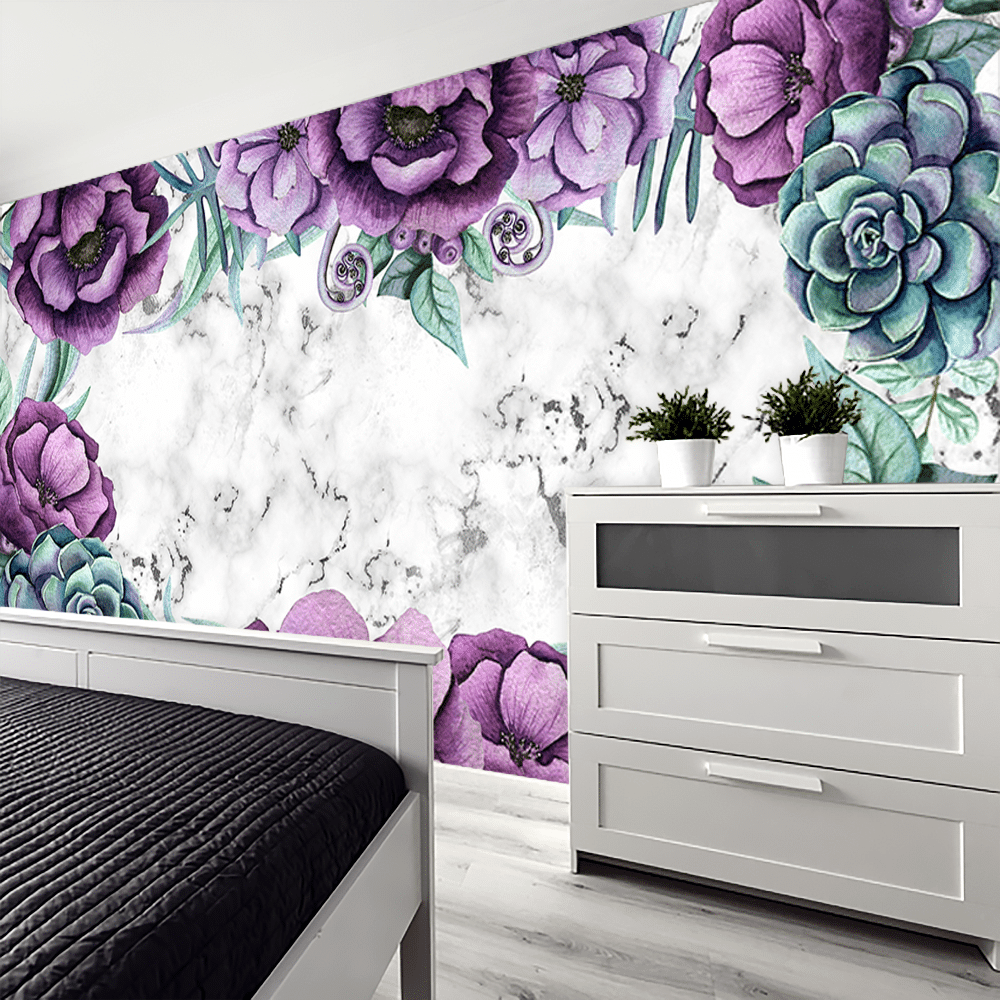 fototapety kwiaty do sypialni