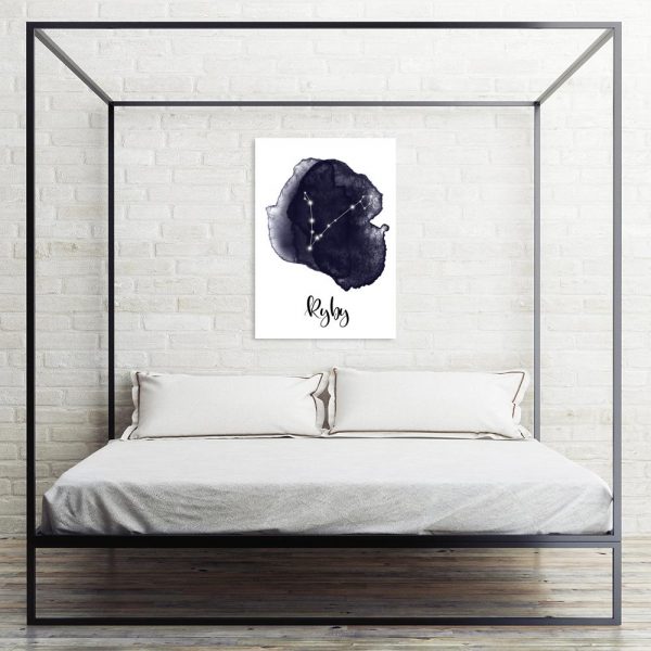 plakat ze znakiem zodiaku ryby do sypialni