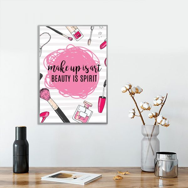 plakat z motywem napisu do salonu urody