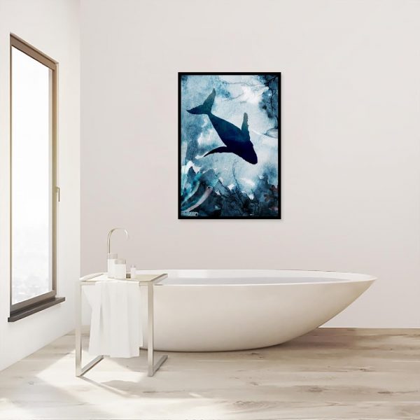 plakat z morską istotą do łazienki