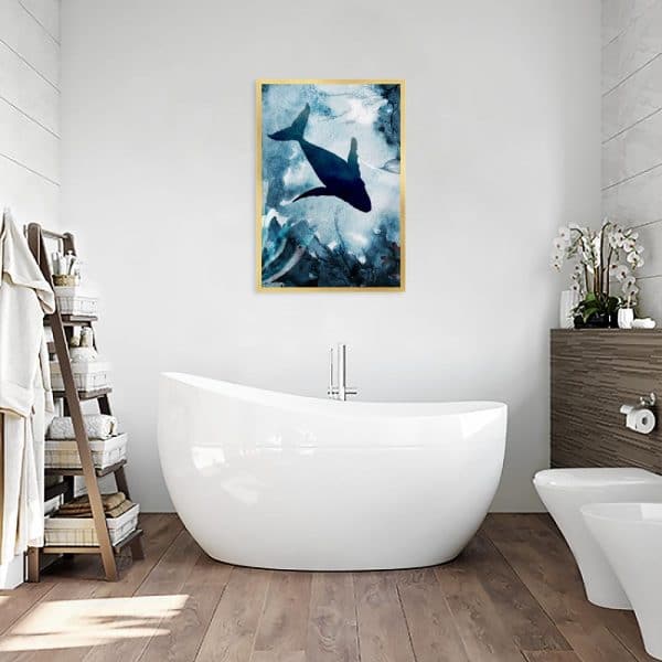 plakat z morskim stworzeniem do łazienki