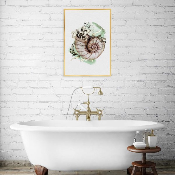 plakat ścienny do łazienki z muszlą