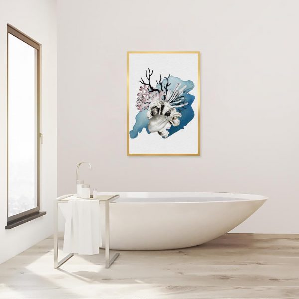 plakat na ścianę z motywem morskich roślin