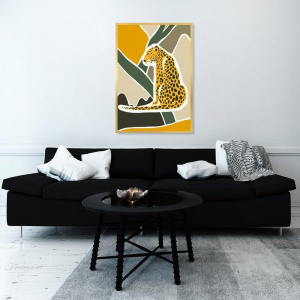 plakat na ścianę do salonu z lampartem