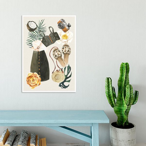 plakat zestaw ubrań na lato