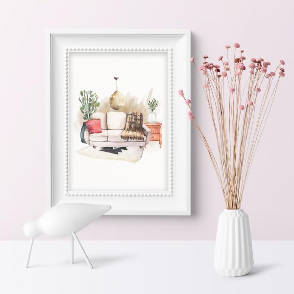 plakat boho z salonem