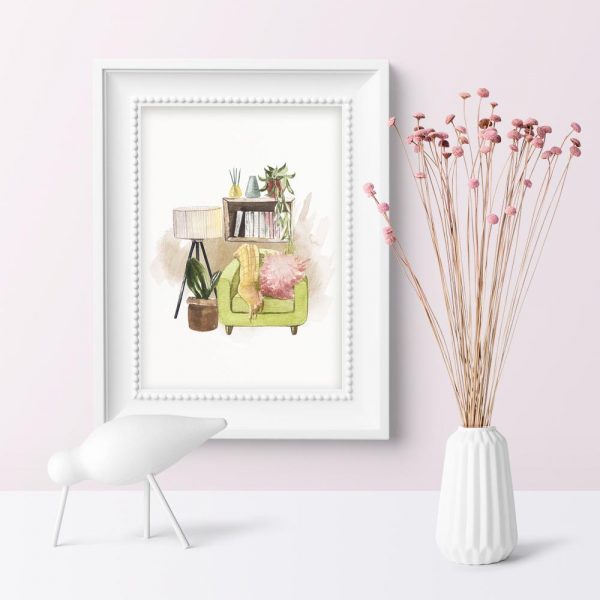 plakat zielony fotel