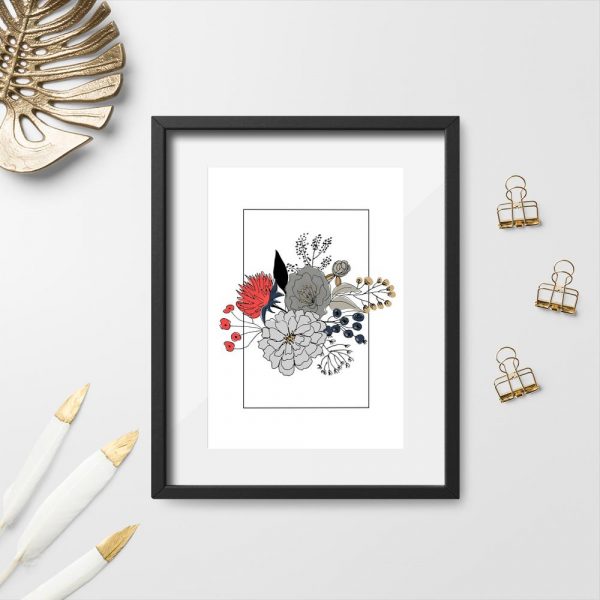 plakat ilustracje kwiatów