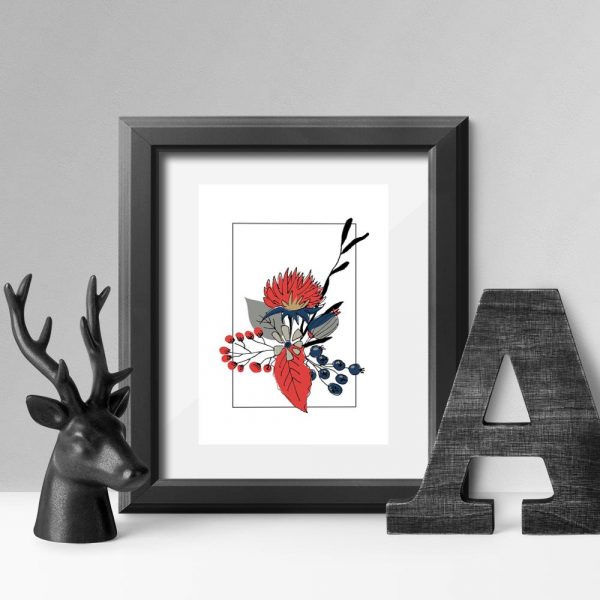 plakat bukiet roślin