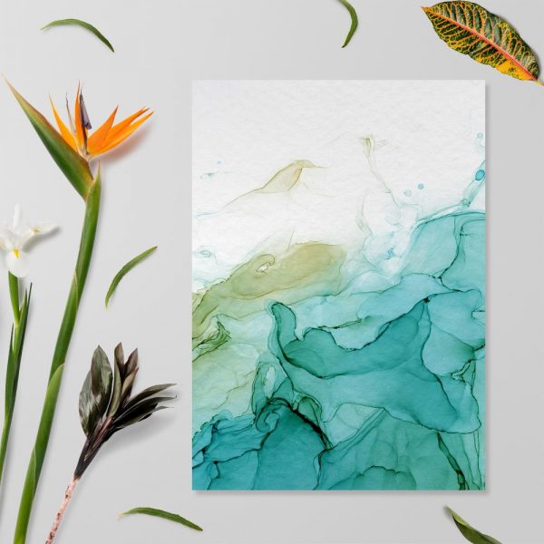 plakat turkusowa abstrakcja