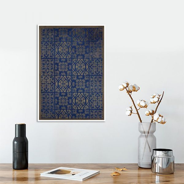 plakat granatowy wzory