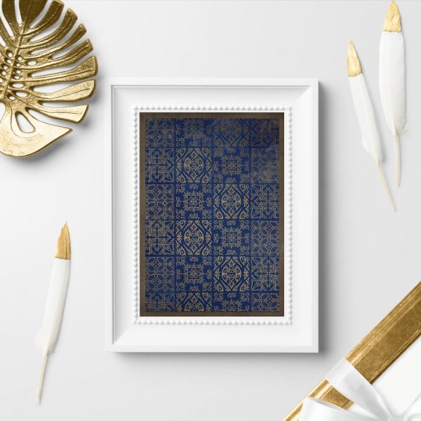 plakat granatowy we wzory