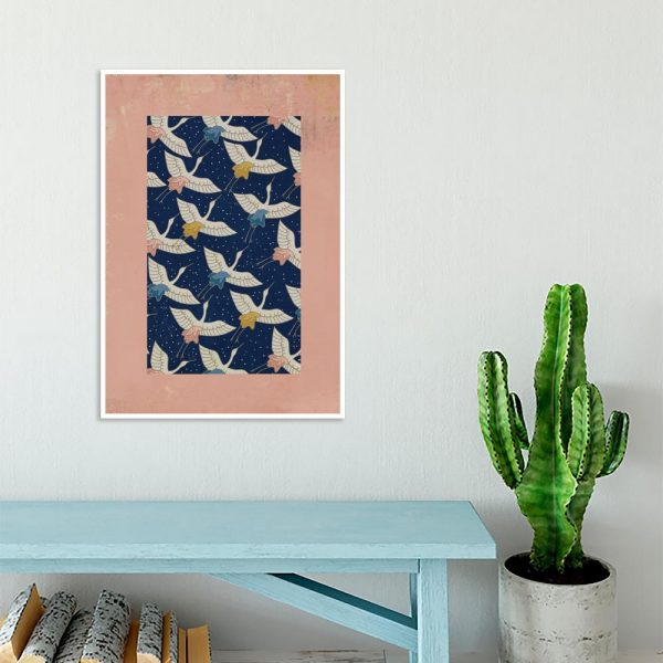 plakat z lecącymi ptakami