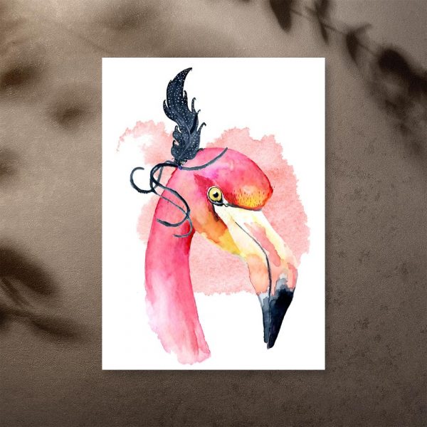 plakat flamingowa dama