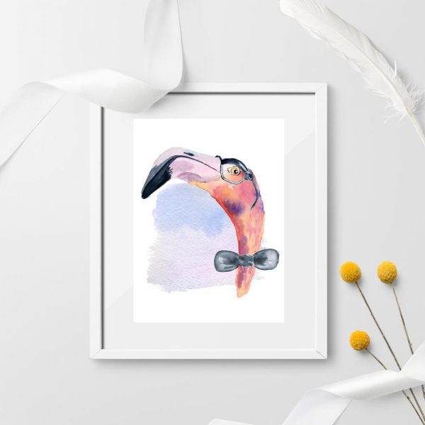 plakat z flamingiem