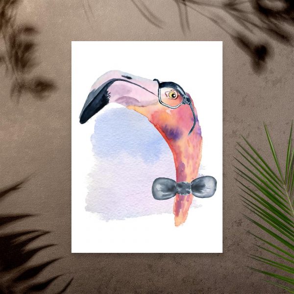 plakat flaming w okularach