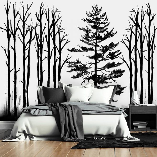 tapeta kontury drzew