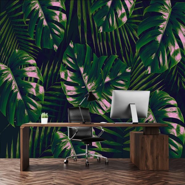 fototapeta z motywem liści