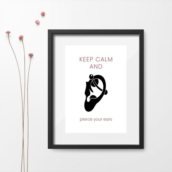 plakat do studia piercingu