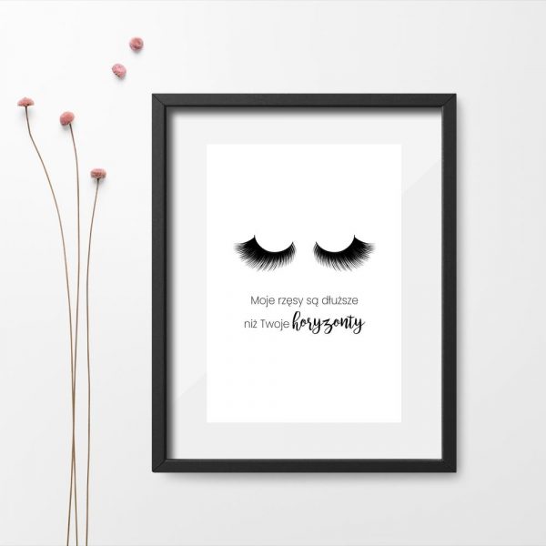 plakat z motywem rzęs