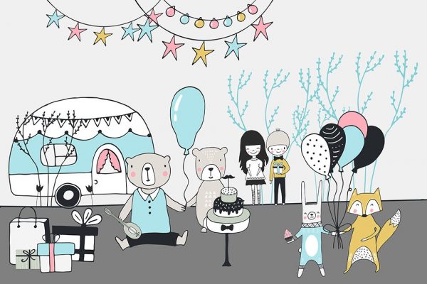 niebieska fototapeta dziecięca