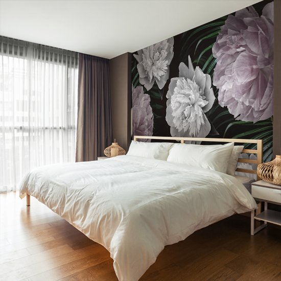 fototapety kwiaty na ścianę w sypialni