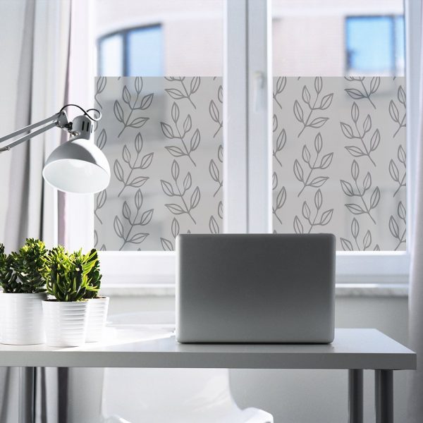 okleina na szkło liście gałązki