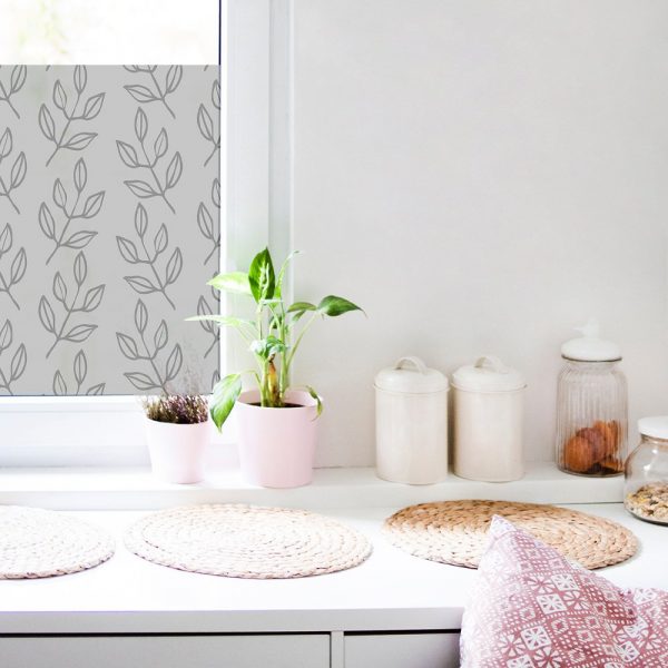 matująca naklejka na szkło listki