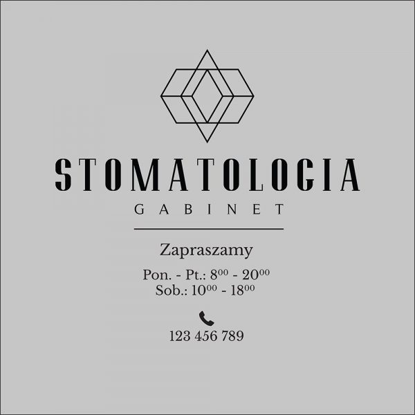 okleina na okno do gabinetu dentysty z godzinami otwarcia