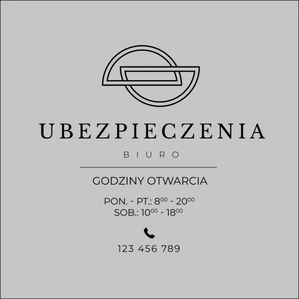 okleina okienna do biura ubezpieczeń z numerem telefonu