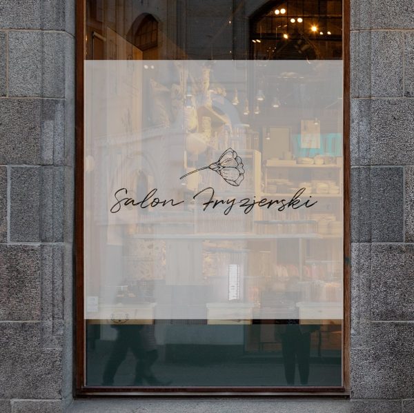 okleina okienna do salonu fryzjerskiego
