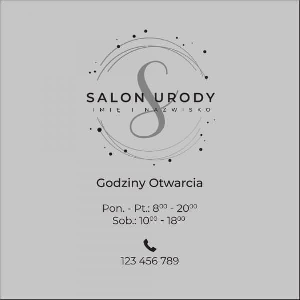 folia na witrynę salonu urody z numerem telefonu