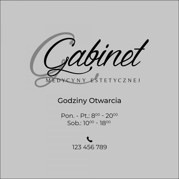 naklejka na witrynę gabinetu medycyny estetycznej z numerem telefonu