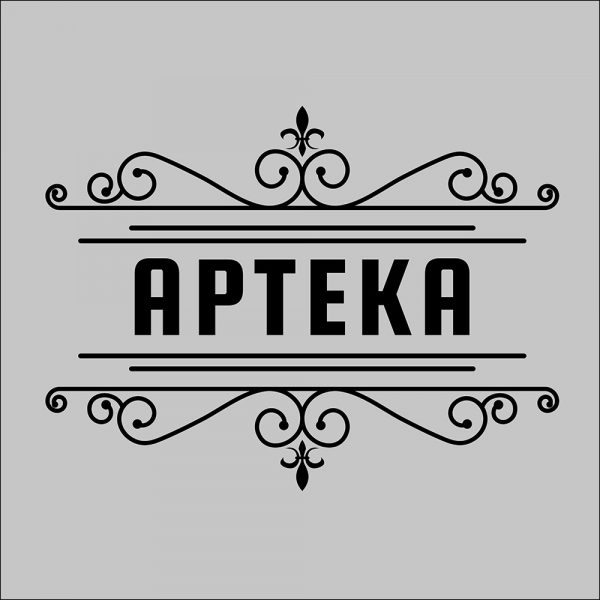 naklejka na witrynę z logo apteki