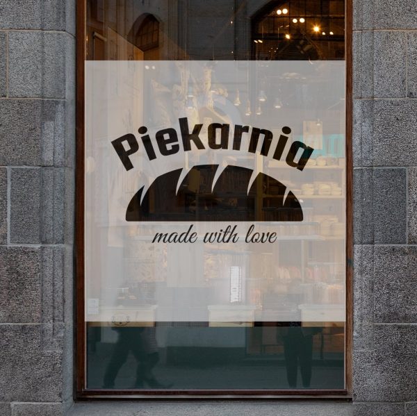 okleina okienna z logo piekarni