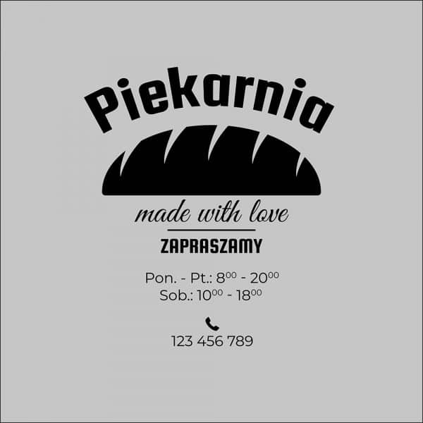 naklejka na witrynę piekarni z numerem telefonu