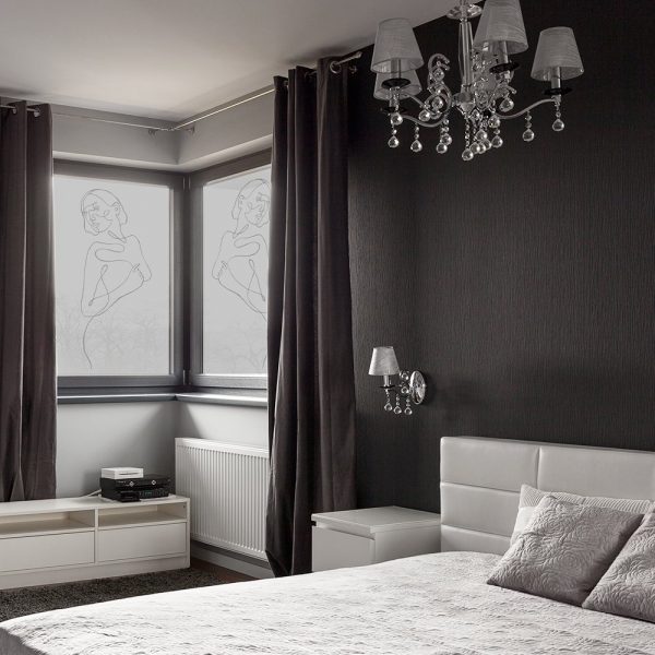 naklejka piaskowane szkło motyw kobiety