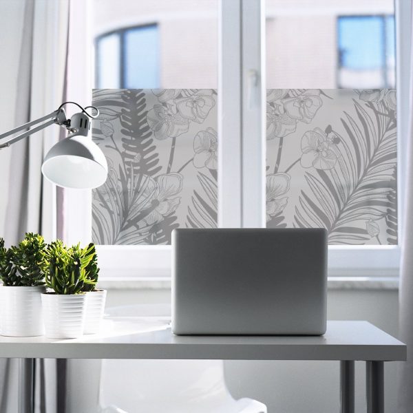 naklejka mrożone szkło tropikalny motyw