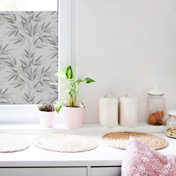 naklejka na szybę liście bambusa