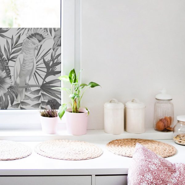 naklejka na okno z motywem liści