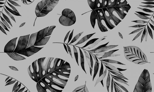 folia na szybę z motywem liści tropikalnych