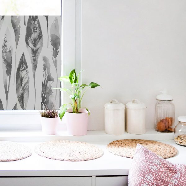 naklejka na okno piórka