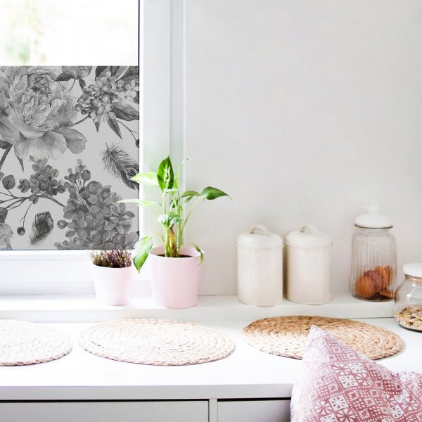 naklejka na szybę bez i piwonie