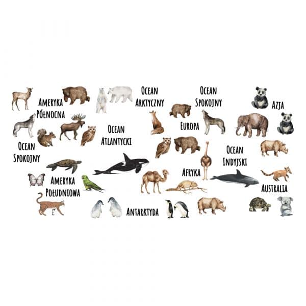 naklejka na ścianę mapa dla dzieci